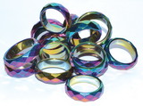 AzureGreen JRHEMR Rainbow Magnetic Hematite Faceted rings (50/bag)