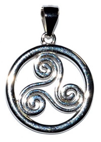 AzureGreen JSTRIS  5/8" Trinity Spiral sterling pendant