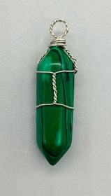 AzureGreen JWPMAL5  (set of 5) wire wrapped Malachite (Synthetic) point