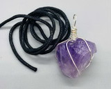 AzureGreen JWRAME Amethyst wire wrapped necklace