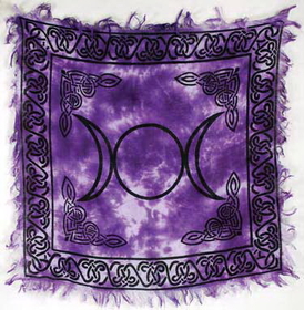 AzureGreen RAC90 Triple Moon altar cloth 18" x 18"