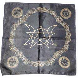 AzureGreen RASC103  21" x 21" Black Triple Moon Pentagram alltar cloth
