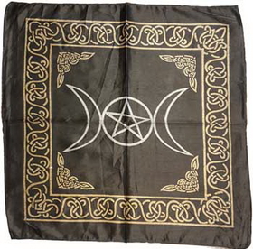 AzureGreen RASC96BLK 18"x18" Black rayon Triple Moon cloth