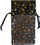 AzureGreen RO34BG 3" x 4" Black organza pouch with Gold Stars