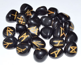 AzureGreen RRAGAB Agate, Black rune set