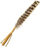 AzureGreen RSFLH Leather Wrapped smudging feather 10"