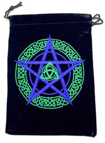 AzureGreen RV57082  (set of 10) 5"x 7" Pentagram Black velveteen bag