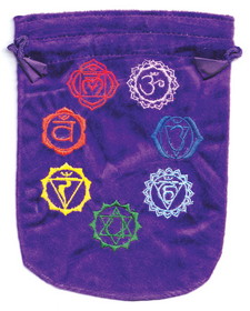AzureGreen RV687CHA  6"x 8" 7 Chakra Purple velveteen bag