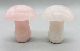 AzureGreen SM103  (set of 2) 1 3/4" Mushroom Rose Quartz