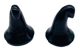 AzureGreen SWH050  (set of 2) 1 3/4" Witch's Hat Obsidian, Black