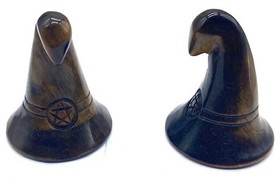 AzureGreen SWH059  (set of 2) 1 3/4" Witch's Hat Tiger Eye
