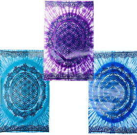 AzureGreen WT103  58" x 82" Flower of Life tapestry (mixed colors)