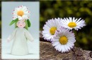 Eco Flower Fairies Common Daisy Fairy (standing felt doll, flower hat)