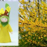 Eco Flower Fairies Easter Tree Fairy (standing felt doll, flower hat)