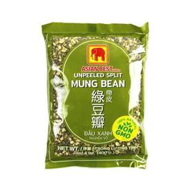 Asian Best Unpeeled Split Mung Bean (Premium), 14 OZ, Case of 50