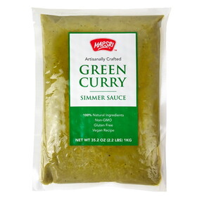 Mae Sri Green Curry Simmer Sauce (without vegetables), 1 KG, Case of 12