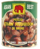 Asian Best Straw Mushroom Peeled (A10), 104 OZ, Case of 6