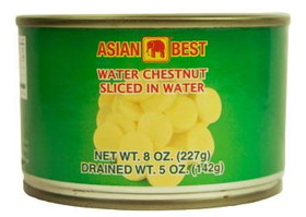 Asian Best Water Chestnut Sliced (8 OZ), Case of 24
