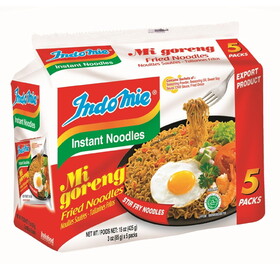 Indomie Mi Goreng/Fried Noodle, 3 OZ, 5 per pack, 6 per case