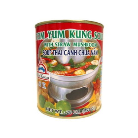 Por Kwan Tom Yum Kung Soup W/Straw Mushroom, 28 OZ, Case of 24