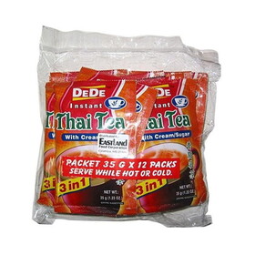 De De Instant Thai Tea 3in1, 1.23 OZ, 12 per pack, 30 per case