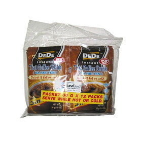 De De Instant Thai Coffee 3in1, 1 OZ, 12 per pack, 30 per case