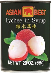 Asian Best Lychee in Syrup (XL), 565 G, Case of 24