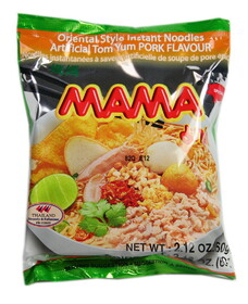 MAMA Instant Noodles Pork Tom Yum Flavour, 60 G, 30 per pack, 6 per case