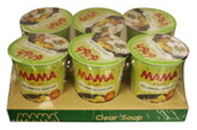 MAMA Instant Cup Rice Vermicelli Clear Soup, 50 G, 6 per pack, 4 per case