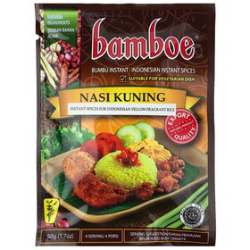 Bamboe (Nasi Kuning) Indonesian Yellow Fragrant Rice, 1.7 OZ, 12 per pack, 2 per case