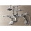 Kingston Brass AE52T1 Aqua Vintage 7-Inch Adjustable Wall Mount Tub Faucet with Hand Shower, Polished Chrome