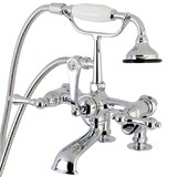 Kingston Brass Auqa Vintage 7-inch Adjustable Clawfoot Tub Faucet with Hand Shower, Polished Chrome AE652T1