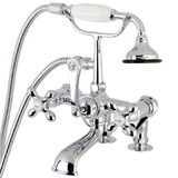 Kingston Brass Auqa Vintage 7-inch Adjustable Clawfoot Tub Faucet with Hand Shower, Polished Chrome AE658T1