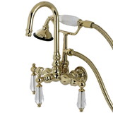 Aqua Vintage Wilshire Wall Mount Clawfoot Tub Faucet, Polished Brass
