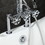 Kingston Brass AE8101RX Belknap Three-Handle 2-Hole Deck Mount Clawfoot Tub Faucet with Hand Shower, Polished Chrome