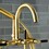 Kingston Brass Sona AE8107DKL - Kaiser Three-Handle 2-Hole Deck-Mount Clawfoot Tub Faucet with Hand Shower, Brushed Brass