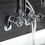 Kingston Brass AE8151CG Fuller Three-Handle 2-Hole Tub Wall Mount Clawfoot Tub Faucet with Hand Shower, Polished Chrome
