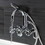 Kingston Brass AE8151RX Belknap Three-Handle 2-Hole Tub Wall Mount Clawfoot Tub Faucet with Hand Shower, Polished Chrome