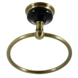 Kingston Brass Water Onyx 6 in. Towel Ring, Antique Brass