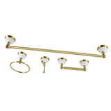 Kingston Brass BAK1111478BB Victorian 4-Piece Bathroom Accessory Set, Brushed Brass