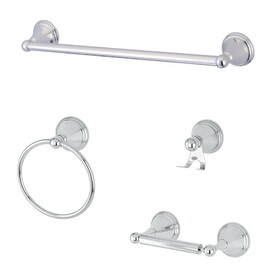 Kingston Brass 4-Piece Bathroom Accessories Set, Polished Chrome BAK2971478C