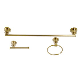 Kingston Brass Concord 3-Piece Bathroom Accessory Set, Brushed Brass