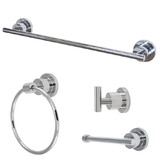 Kingston Brass 4-Piece Bathroom Accessories Set, Polished Chrome BAK8212478C