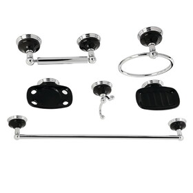 Kingston Brass Water Onyx 6-Piece Bathroom Accessory Set, Polished Chrome