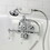 Kingston Brass CA1012T1 Heritage 3-3/8" Tub Wall Mount Clawfoot Tub Faucet with Hand Shower, Polished Chrome