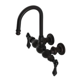 Kingston Brass Vintage 3-3/8" Tub Wall Mount Clawfoot Tub Faucet, Oil Rubbed Bronze CA1T5