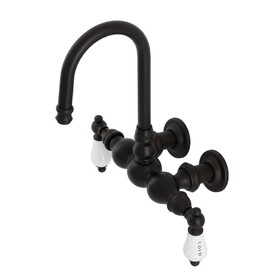 Kingston Brass Vintage 3-3/8" Tub Wall Mount Clawfoot Tub Faucet, Oil Rubbed Bronze CA3T5