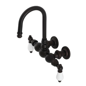 Kingston Brass Vintage 3-3/8" Tub Wall Mount Clawfoot Tub Faucet, Oil Rubbed Bronze CA5T5