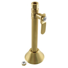Kingston Brass Whitaker 1/2" Sweat x 3/8" O.D. Comp Straight Stop Valve with 5" Extension, Brushed Brass