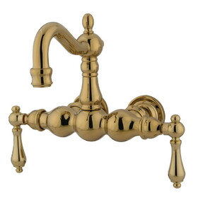 Kingston Brass Vintage 3-3/8-Inch Wall Mount Tub Faucet, Polished Brass CC1001T2